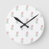 Rote Rosen, Muster von Rose, Blume Runde Wanduhr (Vorderseite)