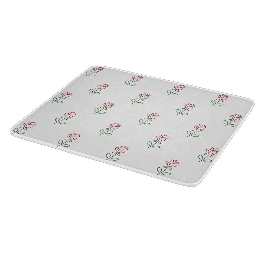 Rote Rosen, Muster von Rose, Blume Schneidebrett (Ecke)