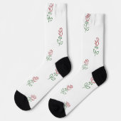 Rote Rosen, Muster von Rose, Blume Socken (Linkes Detail)
