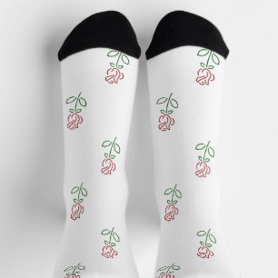 Rote Rosen, Muster von Rose, Blume Socken