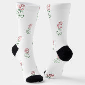 Rote Rosen, Muster von Rose, Blume Socken (Gewinkelt)