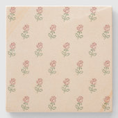 Rote Rosen, Muster von Rose, Blume Steinuntersetzer (Vorderseite)