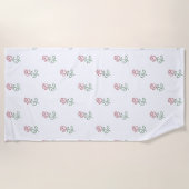 Rote Rosen, Muster von Rose, Blume Strandtuch (Vorderseite)