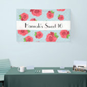 Rote Rosen, Muster von Rose, Blume, süß 16 Banner (Messeveranstaltung)