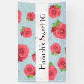 Rote Rosen, Muster von Rose, Blume, süß 16 Banner (Vertikal)