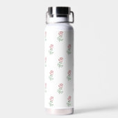 Rote Rosen, Muster von Rose, Blume Trinkflasche (Rückseite)