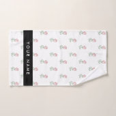 Rote Rosen, Muster von Rose, Ihr Name Badhandtuch Set (Handtuch)