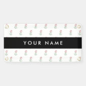 Rote Rosen, Muster von Rose, Ihr Name Banner (Horizontal)