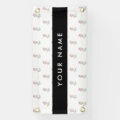 Rote Rosen, Muster von Rose, Ihr Name Banner (Vertikal)