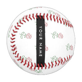 Rote Rosen, Muster von Rose, Ihr Name Baseball