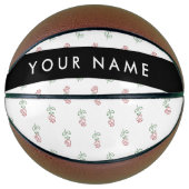 Rote Rosen, Muster von Rose, Ihr Name Basketball (Vorderseite)