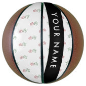 Rote Rosen, Muster von Rose, Ihr Name Basketball (Vertikal)