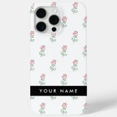 Rote Rosen, Muster von Rose, Ihr Name Case-Mate iPhone Hülle (Rückseite)