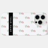 Rote Rosen, Muster von Rose, Ihr Name Case-Mate iPhone Hülle (Rückseite (Horizontal))