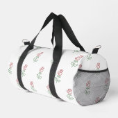 Rote Rosen, Muster von Rose, Ihr Name Duffle Bag (Rechte Ecke)