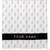 Rote Rosen, Muster von Rose, Ihr Name Duschvorhang (Vorderseite)