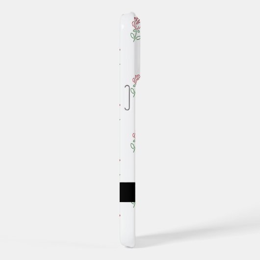 Rote Rosen, Muster von Rose, Ihr Name iPhone Hülle (Rechte Seite)