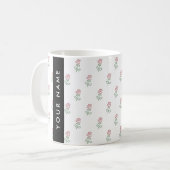 Rote Rosen, Muster von Rose, Ihr Name Kaffeetasse (Vorderseite Links)