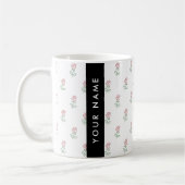 Rote Rosen, Muster von Rose, Ihr Name Kaffeetasse (Links)