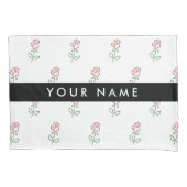 Rote Rosen, Muster von Rose, Ihr Name Kissenbezug (Vorderseite)