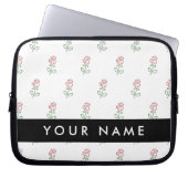 Rote Rosen, Muster von Rose, Ihr Name Laptopschutzhülle (Vorderseite)