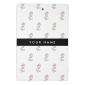 Rote Rosen, Muster von Rose, Ihr Name Mini Klemmbrett (Rückseite)