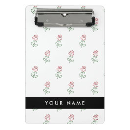 Rote Rosen, Muster von Rose, Ihr Name Mini Klemmbrett