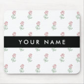 Rote Rosen, Muster von Rose, Ihr Name Mousepad (Vorne)