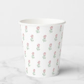 Rote Rosen, Muster von Rose, Ihr Name Pappbecher (Rückseite)
