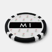 Rote Rosen, Muster von Rose, Ihr Name Pokerchips (Einzeln)