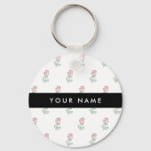 Rote Rosen, Muster von Rose, Ihr Name Schlüsselanhänger (Vorderseite)