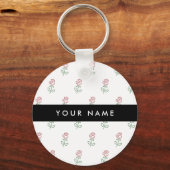 Rote Rosen, Muster von Rose, Ihr Name Schlüsselanhänger (Vorderseite)