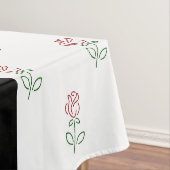 Rote Rosen, Muster von Rose, Ihr Name Tischdecke (Beispiel)