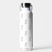 Rote Rosen, Muster von Rose, Ihr Name Trinkflasche (Vorne)