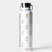 Rote Rosen, Muster von Rose, Ihr Name Trinkflasche (Rückseite)