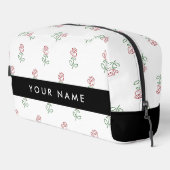 Rote Rosen, Muster von Rose, Ihr Name Waschbeutel (Rechte Ecke)
