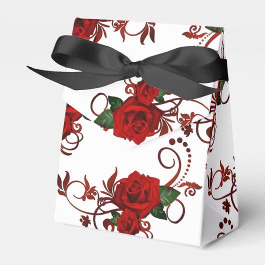 Rote Rosen Muster-Vorzugsbox Geschenkschachtel (Vorderseite)