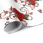 Rote Rosen Mustertrennpapier Geschenkpapier (Rolleneckpunkt)