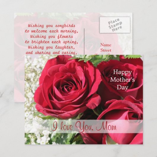 Rote Rosen Muttertag Postkarte (Vorne/Hinten)