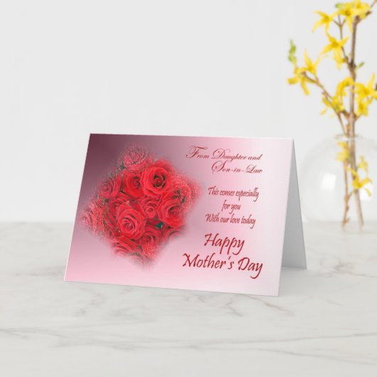 Rote Rosen Muttertagskarte Karte (Gelbe Blume)