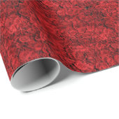 Rote Rosen Nah Foto Geschenkpapier (Rolleneckpunkt)