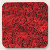 Rote Rosen Nah Foto Getränkeuntersetzer (Vorderseite)