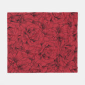 rote Rosen nahtlos Fleecedecke (Vorderseite (Horizontal))