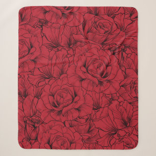 rote Rosen nahtlos Sherpadecke