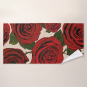 rote Rosen. Nahtloser blumiger Hintergrund. Badehandtuch (Badehandtuch)