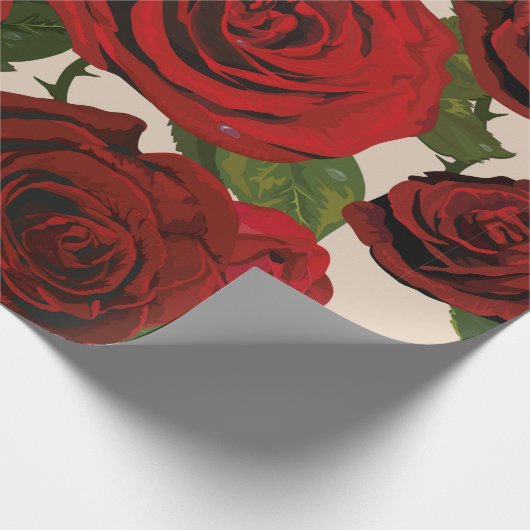rote Rosen. Nahtloser blumiger Hintergrund. Geschenkpapier (Ecke)