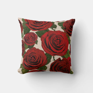 	rote Rosen. Nahtloser blumiger Hintergrund.  Kissen