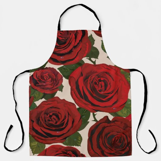 rote Rosen. Nahtloser blumiger Hintergrund. Schürze (Vorderseite)