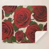 	rote Rosen. Nahtloser blumiger Hintergrund.  Sherpadecke (Vorderseite (Horizontal))