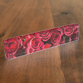 Rote Rosen Namensplakette (Seite)
